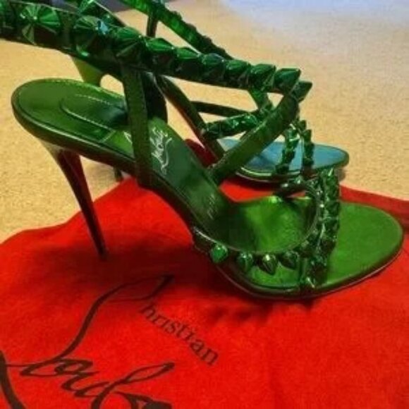 Christian Louboutin Shoes - Christian Louboutin Green Spiked Sandals